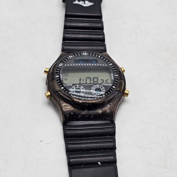 Vintage LEB Digital Chronograph Watch With Gold Accents Water Resistant Band - Picture 5 of 9